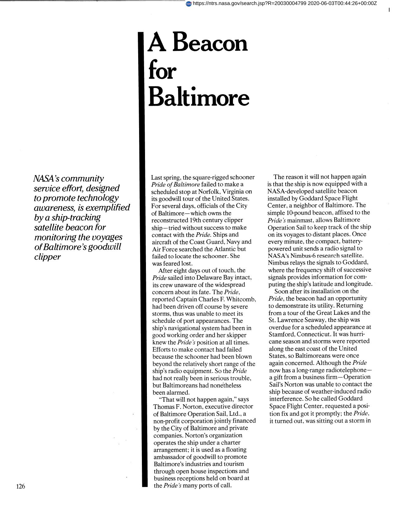 A Beacon for Baltimore